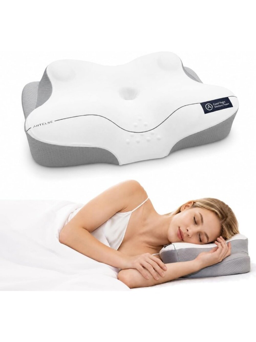 Ergonomic Cervical Neck Pillow for Side & Back Sleepers - Comfort & Support
